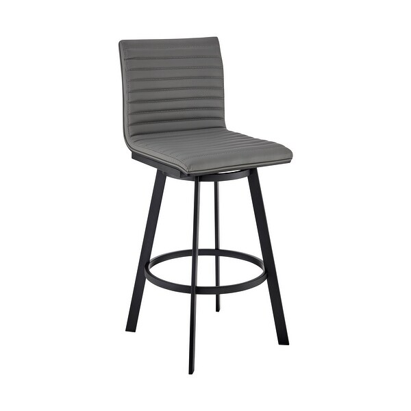 Jermaine Swivel Bar or Counter Stool in Faux Leather with Metal Frame