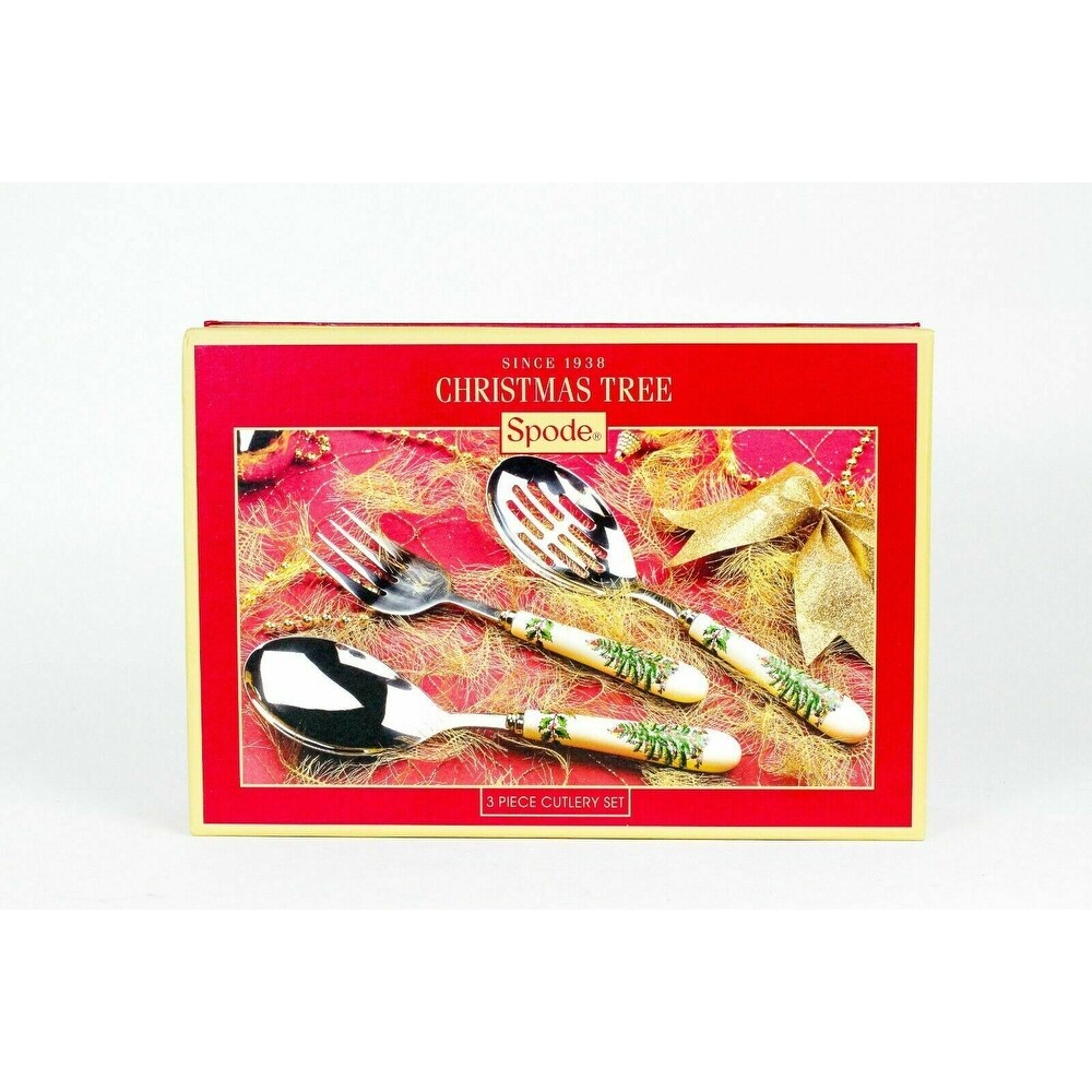 Spode Christmas Tree 3 Piece Cutlery Set   10 inch each