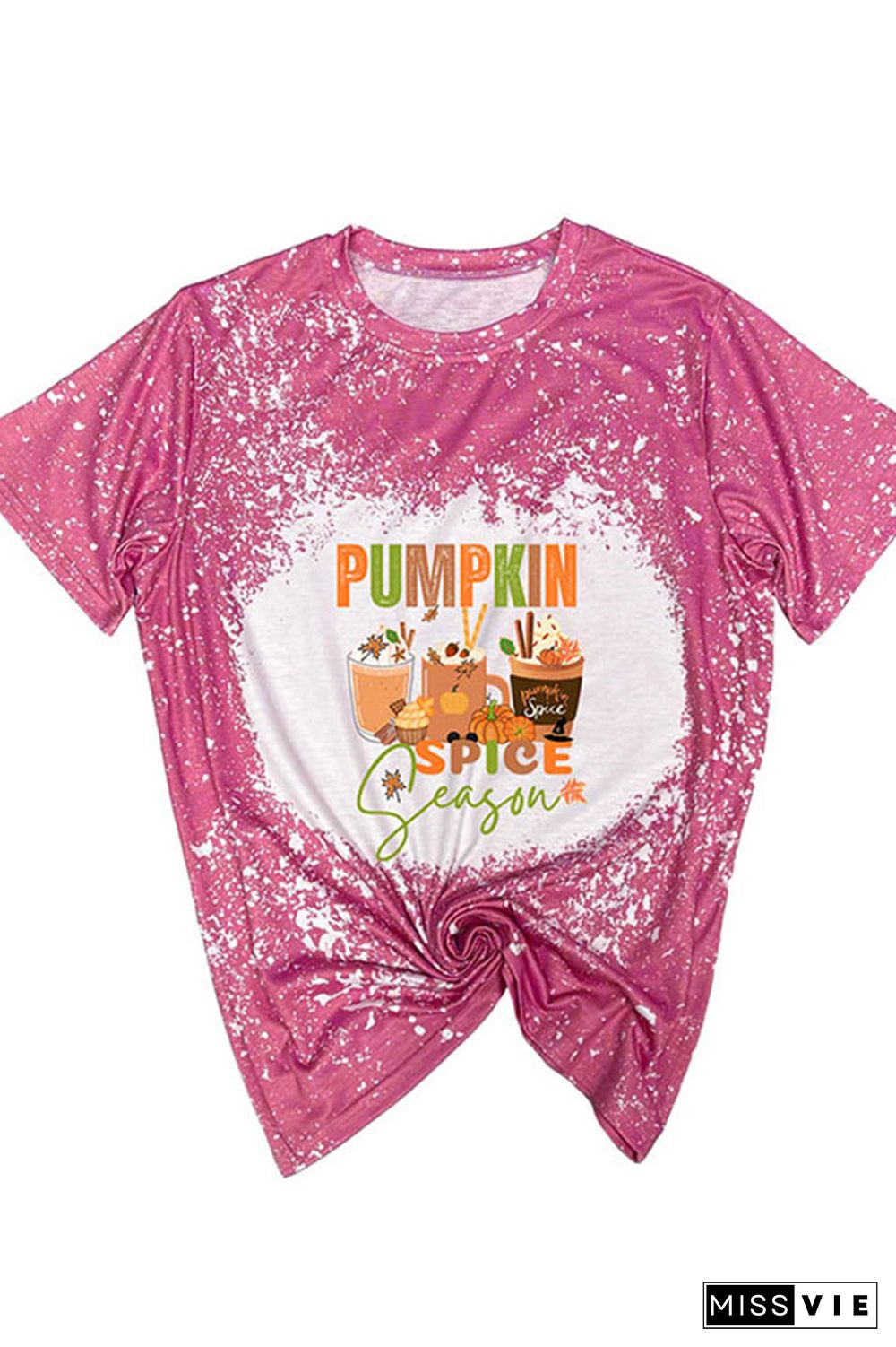 Pumpkin Spice Season,Fall Bleached Graphic Tee Wholesale