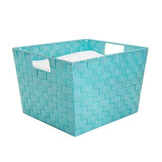 SIMPLIFY 14 in. D x 10 in. H x 15 in. W Blue Plastic Cube Storage Bin 26241-MINT