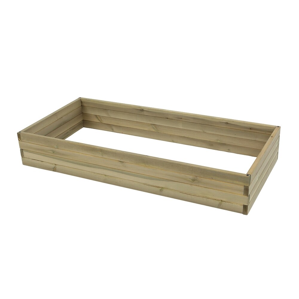 Natural Wood Rectangular Raised Garden Bed   4.9ft x 2.3ft