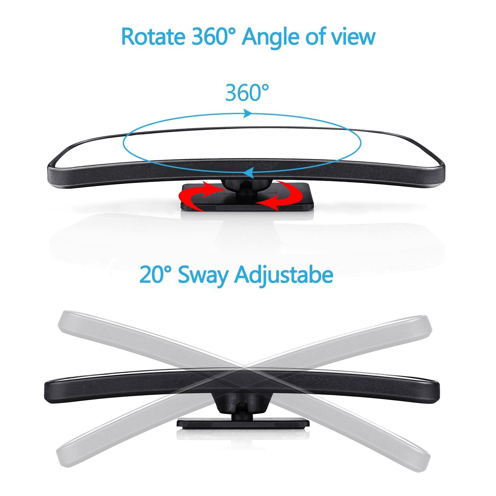 Blind Spot Mirror for Cars LIBERRWAY Car Side Mirror Blind Spot Auto Blind Spot Mirrors Wide Angle Mirror Convex Rear View Mirror Stick on Design Adjustable