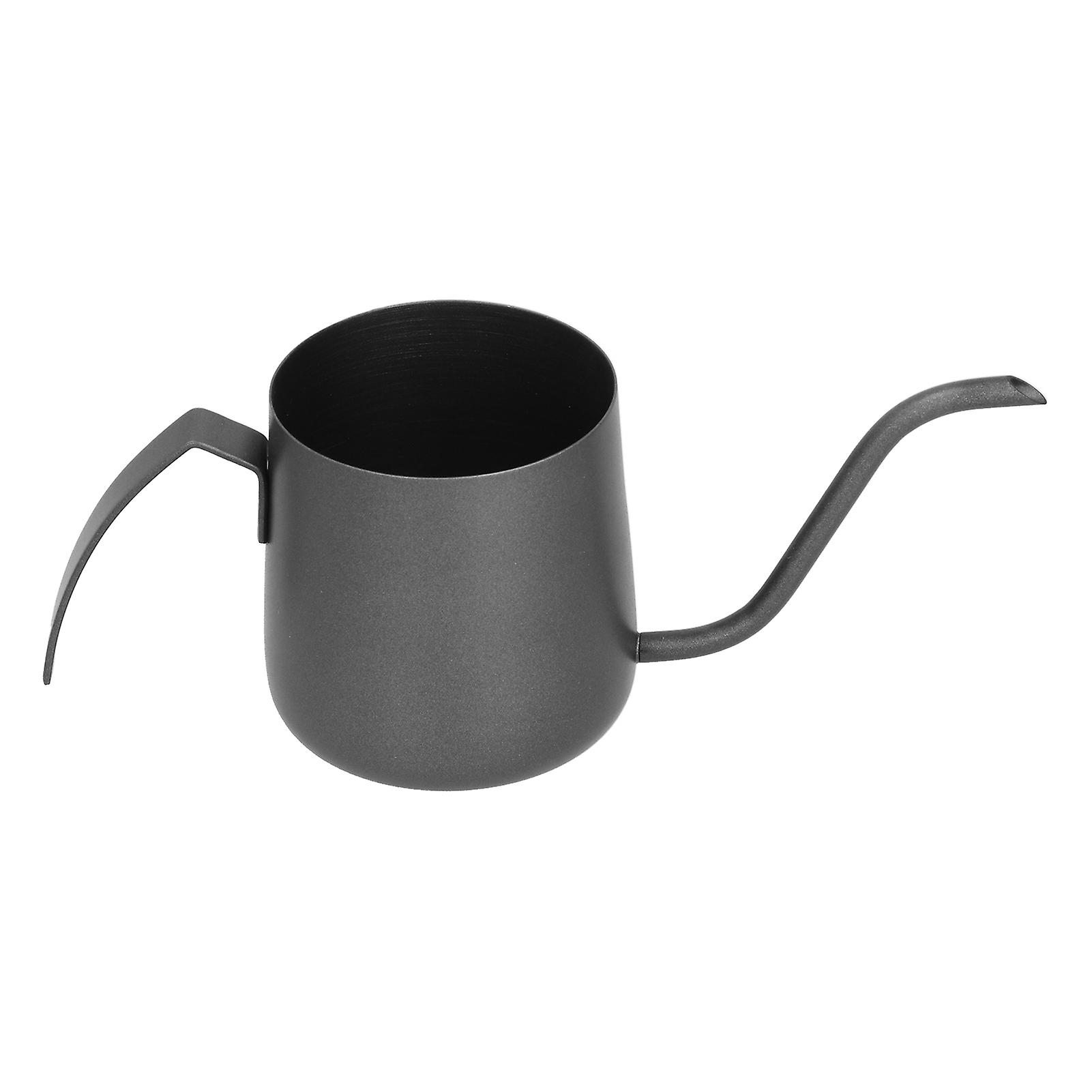 304 Stainless Steel Ptfe Gooseneck Kettle With Inner Scale Pour Over Coffee Pot For Home250ml Black