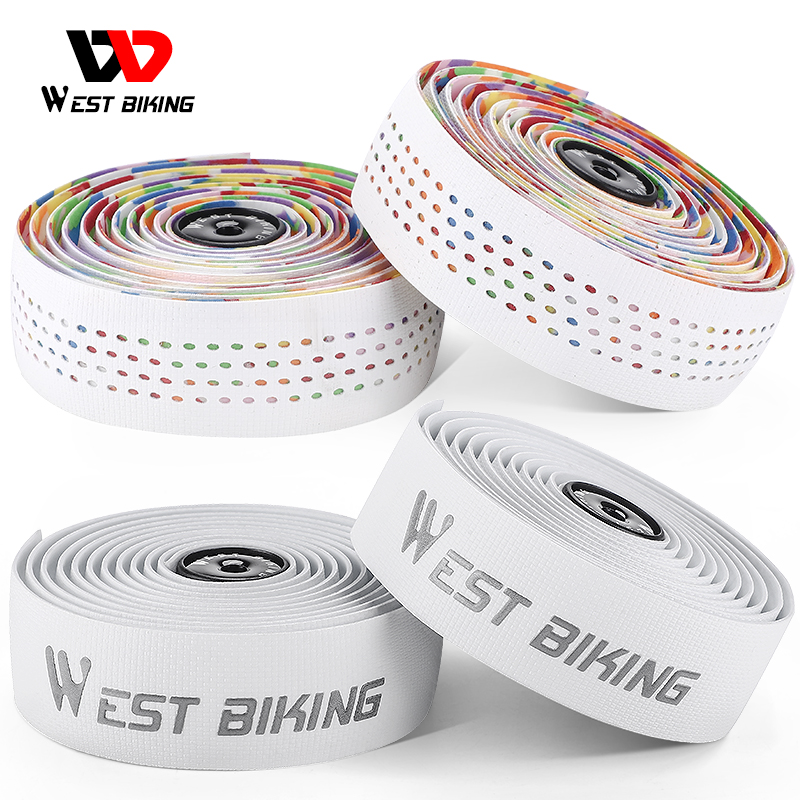 WEST BIKING Hot Sale Bike Handlebar Tape With Expansion Plugs Anti Slip Stain Resistance Cycling Bicycle Handle Bar Grip Tape