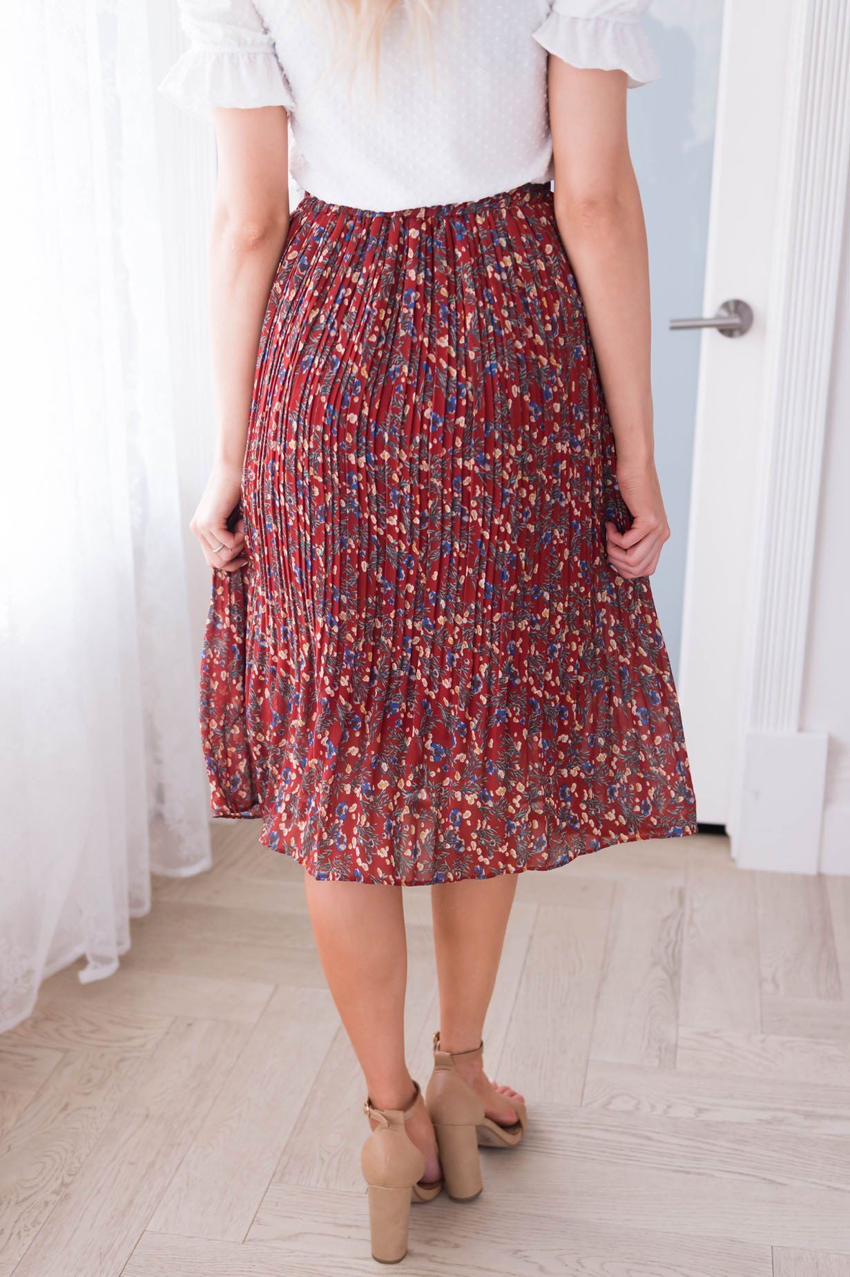 Fall Blooms Modest Pleat Skirt