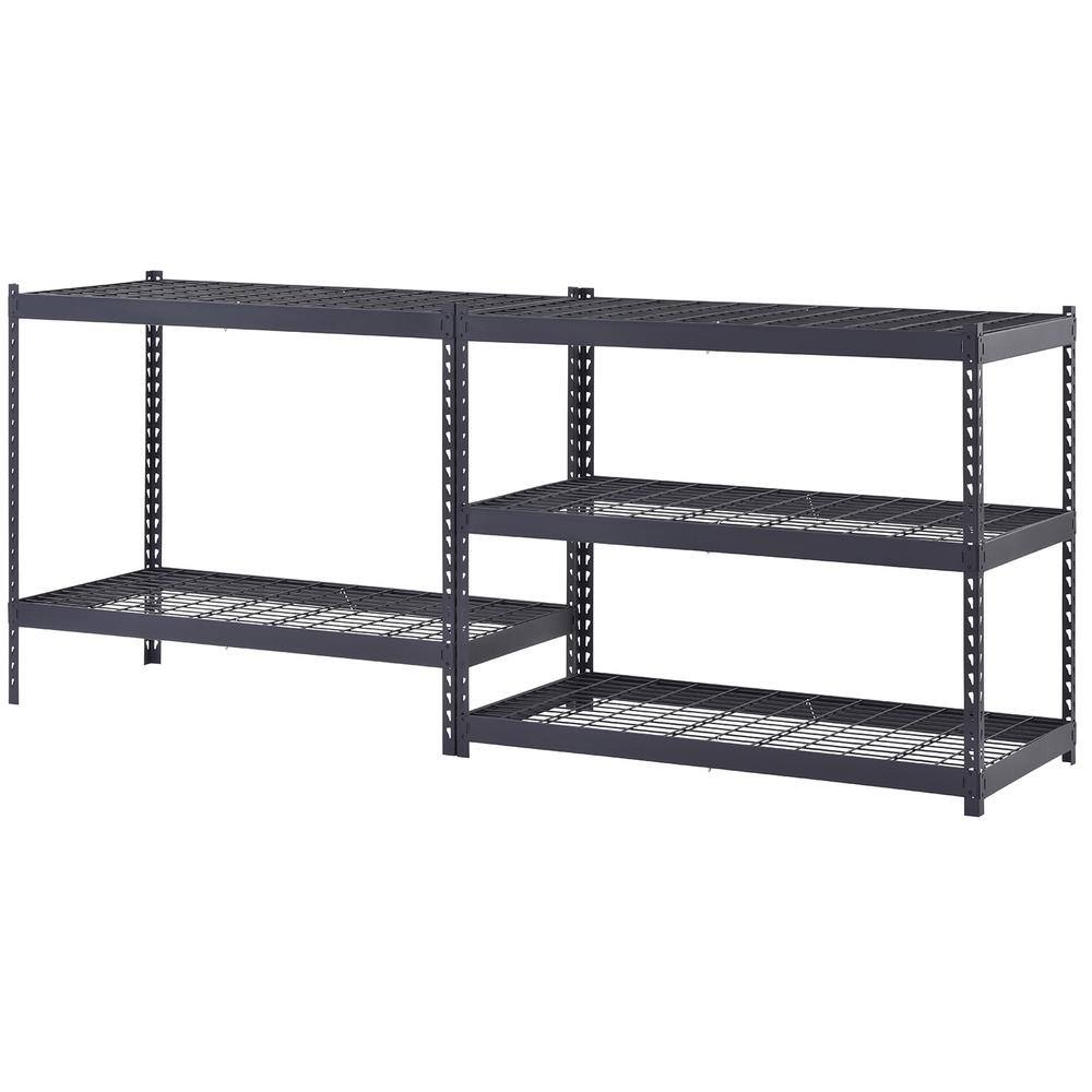 Husky 5-Tier Heavy Duty Boltless Steel Garage Storage Shelving Unit in Black (48 in. W x 78 in. H x 24 in. D) N2R482478W5B