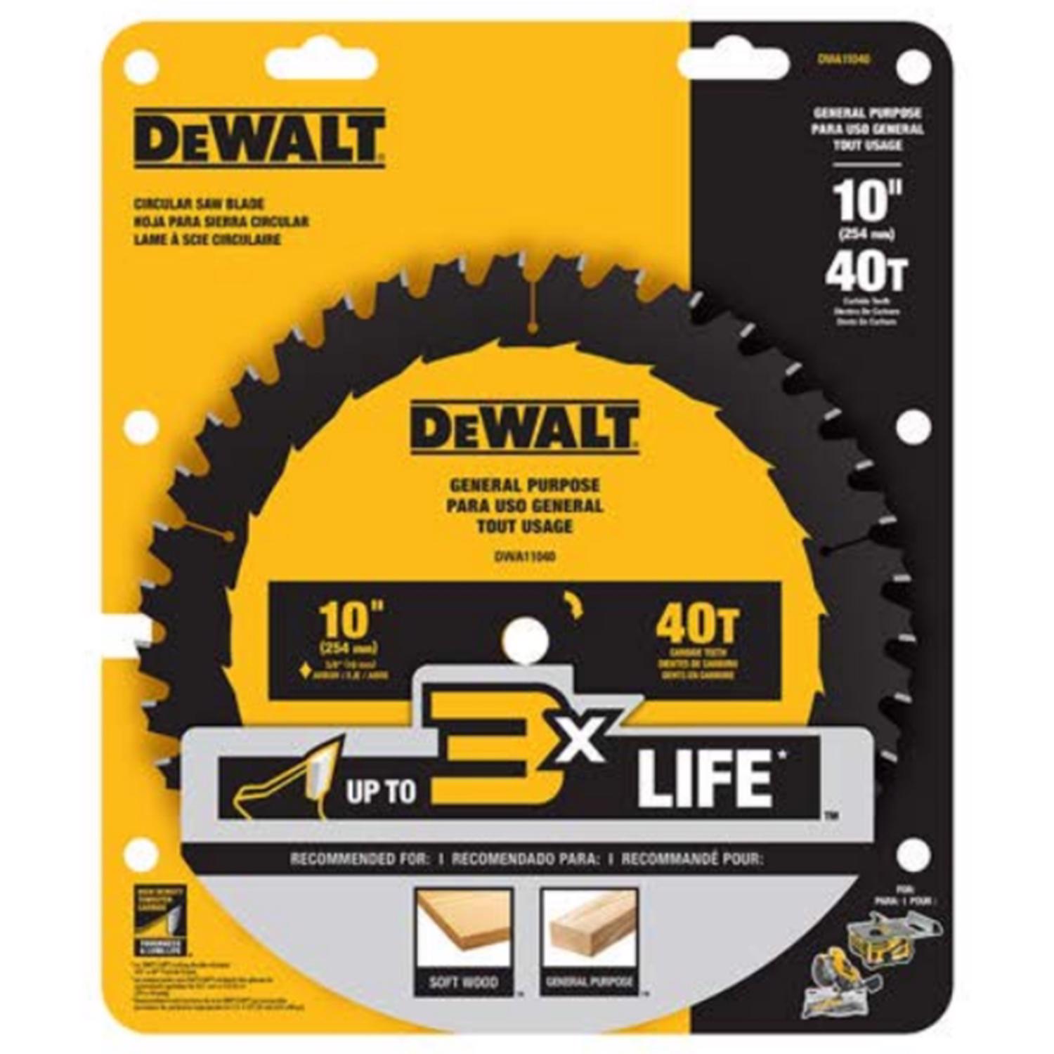 DW 10 in. D X 5/8 in. Carbide Tipped Circular Saw Blade 40 teeth 1 pc