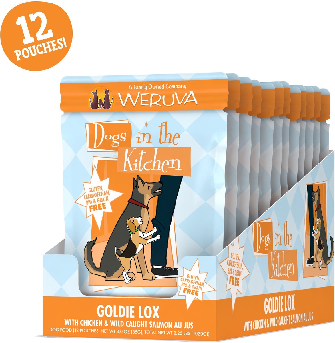 Weruva Dogs in the Kitchen Goldie Lox with Chicken and Wild Caught Salmon Au Jus Grain-Free Dog Food Pouches