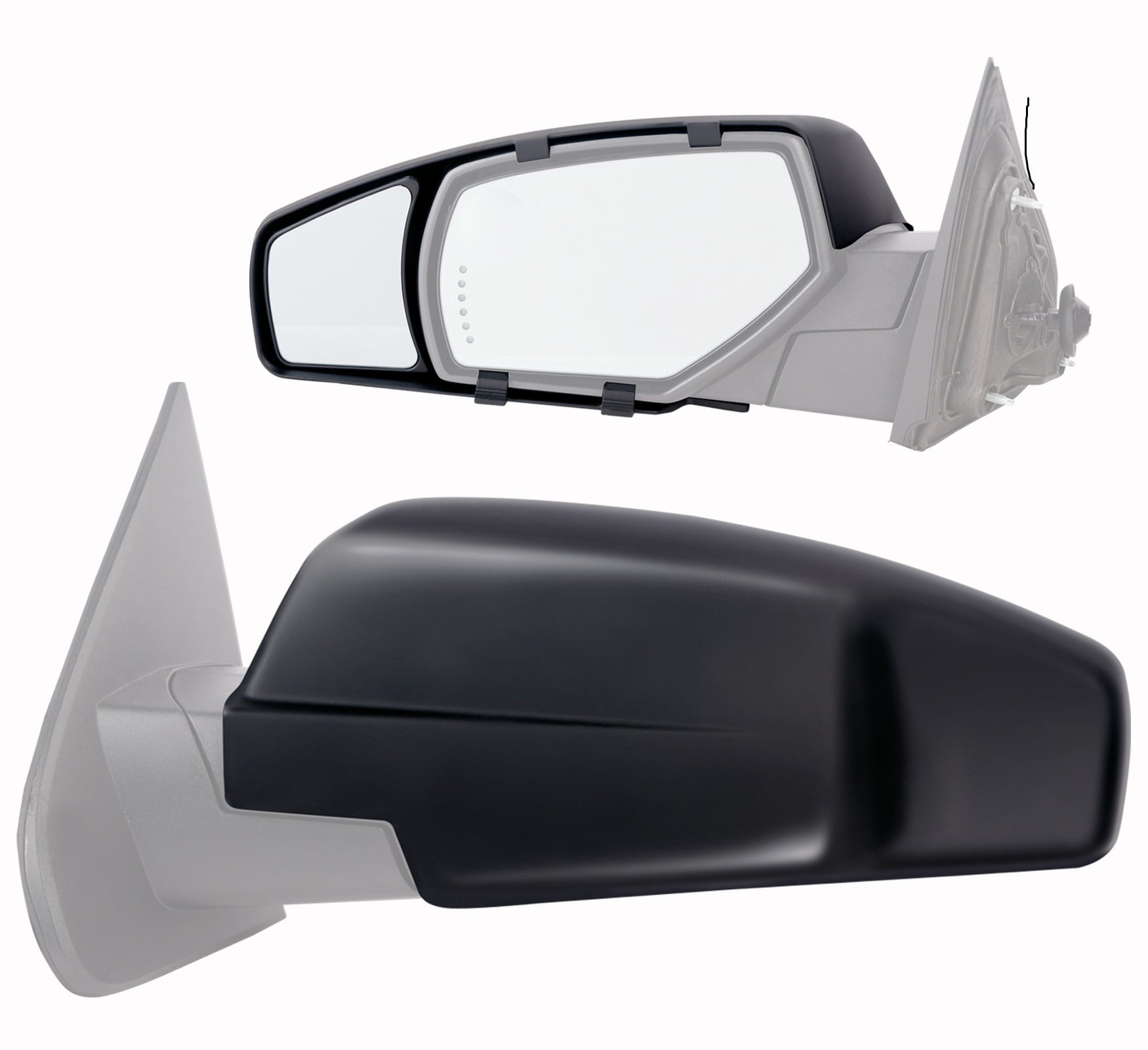 K-Source 80910 Snap-On Towing Mirrors For Chevy Silverado， GMC Sierra (14-18)