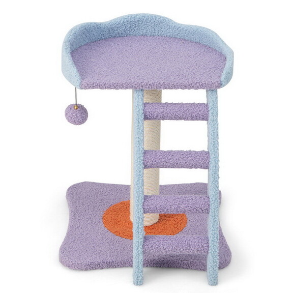 Costway 53149627 19 Inch Mohair Plush Cat Tree wit...