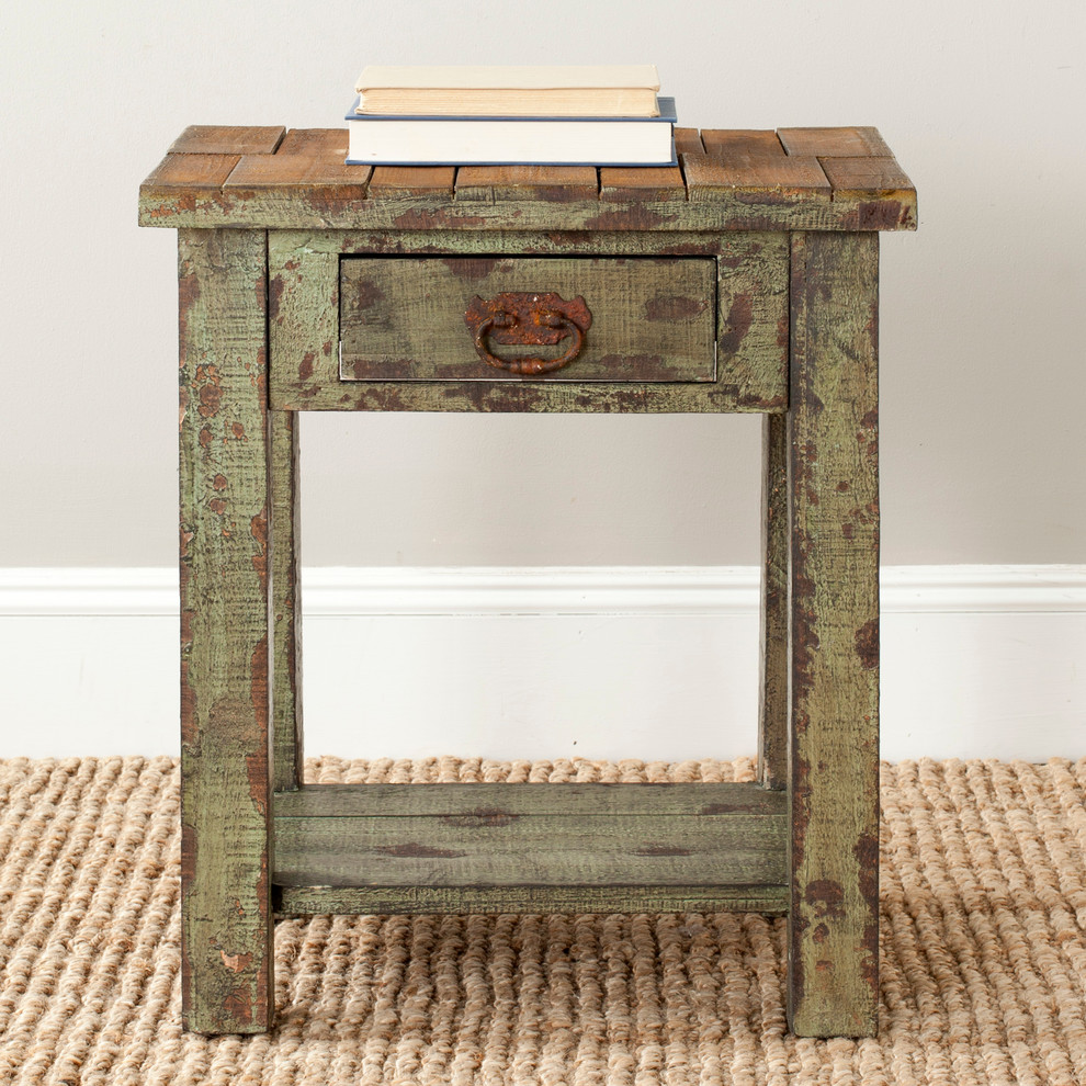 Safavieh Alfred End Table With Storage Drawer   Farmhouse   Side Tables And End Tables   by BisonOffice  Houzz