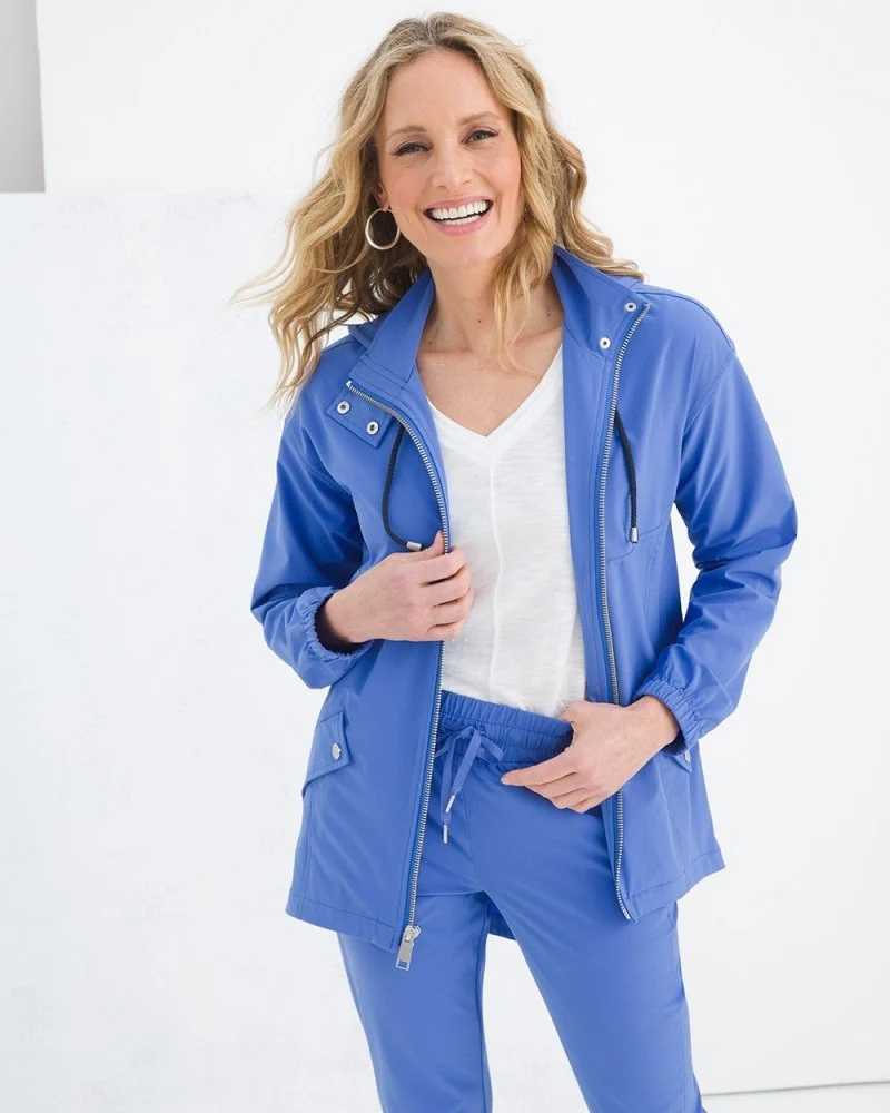 High-Low UPF Hooded Jacket Amparo Blue