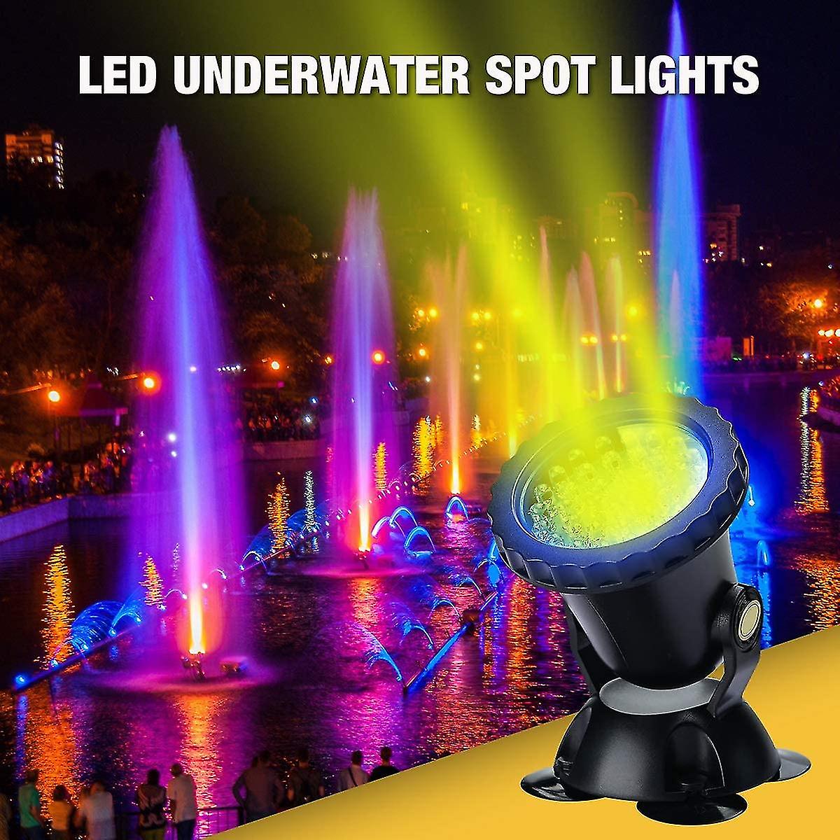 Rgb Underwater Adjustable Angle Led Diving Fish Light， Ip68 Waterproof With Remote Control For Pond Fountain (1 Pack)