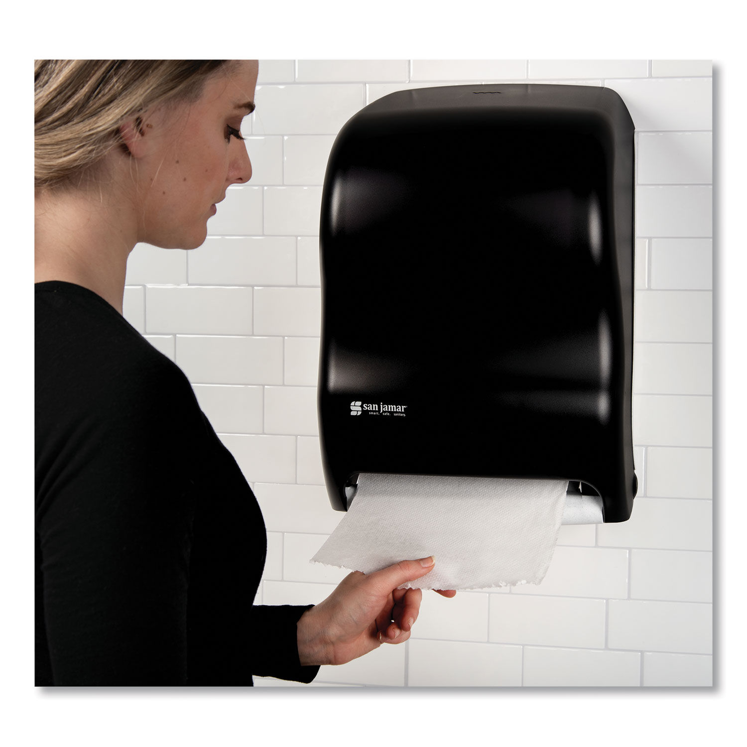 Tear-N-Dry Touchless Roll Towel Dispenser by San Jamarandreg; SJMT1300TBK