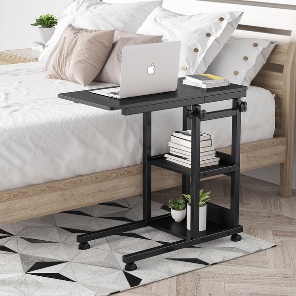 Height Adjustable C Table， Sofa Bedside Laptop Snack Side Table