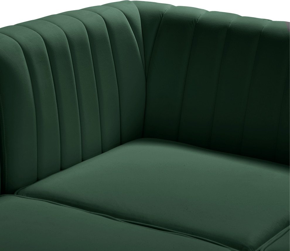 Alina Velvet Modular U Shaped Sectional   Midcentury   Sectional Sofas   by Meridian Furniture  Houzz