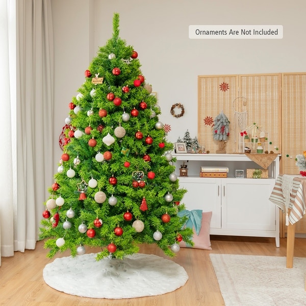 Gymax 4.5/6.5/7.5 FT Verdant Artificial Christmas Tree Hinged Green