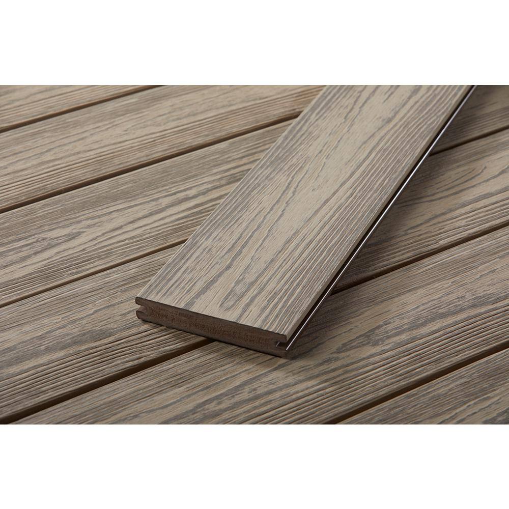 FORTRESS Apex 1 in. x 6 in. x 8 ft. Arctic Birch Grey PVC Grooved Deck Boards (2-Pack) 251060821