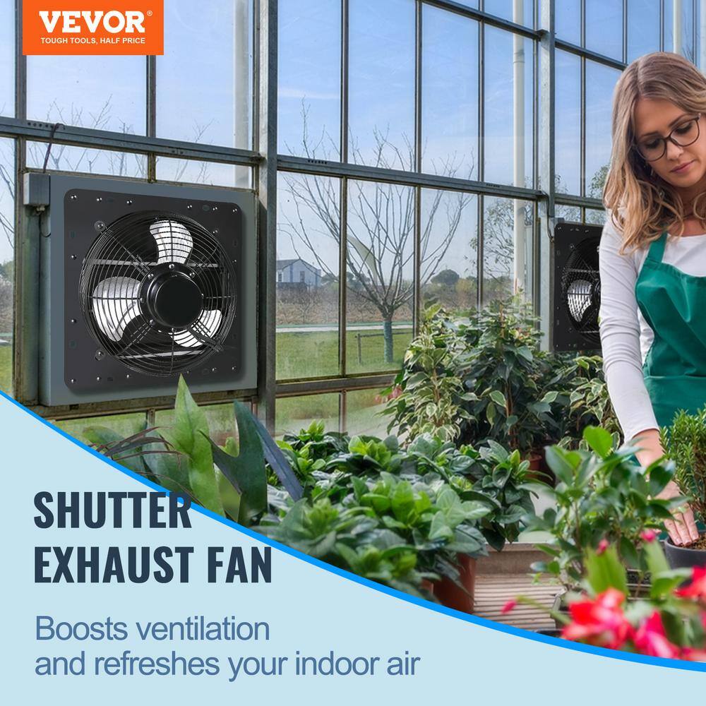 VEVOR Shutter Exhaust Fan 14 in.1513 CFM 10-Speed Adjustable Wall Mount Attic Fan Ventilation and Cooling for Greenhouses BYCSPQSDJEC14Y5NAV1