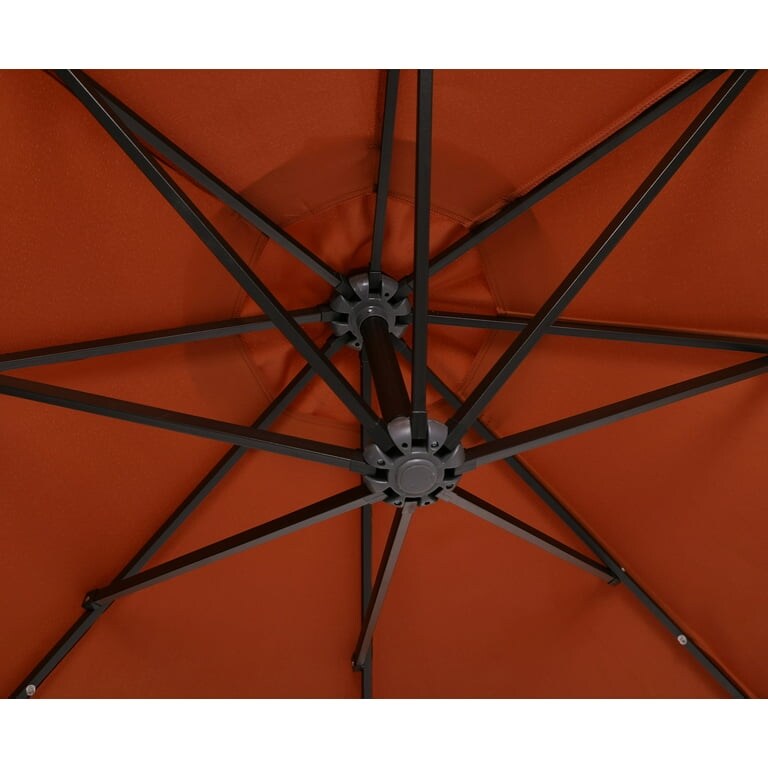 10ft Cantilever Offset Patio Umbrella with Solar Lights