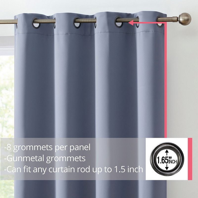 THD Cambridge Blackout Heavy Thermal Insulated Blocking Grommet Curtain Drapery Panels， Set of 2