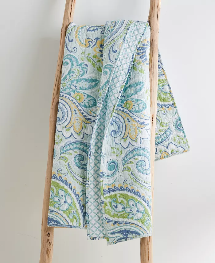 Levtex Cortona Paisley Reversible Quilted Throw， 50