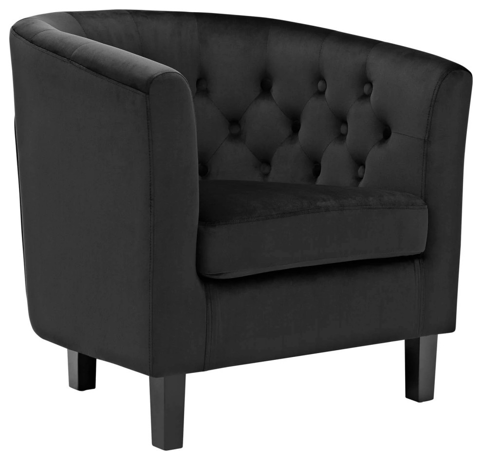 Zoey Black Performance Velvet Armchair   Transitional   Armchairs And Accent Chairs   by V.S.D Furniture  Houzz