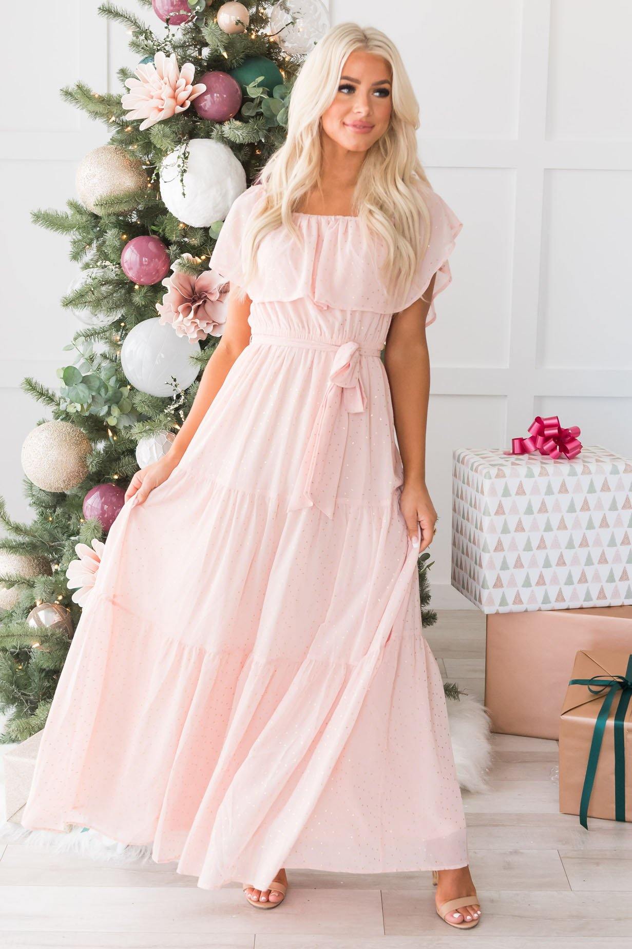 The Caroling Diamond Confetti Modest Maxi