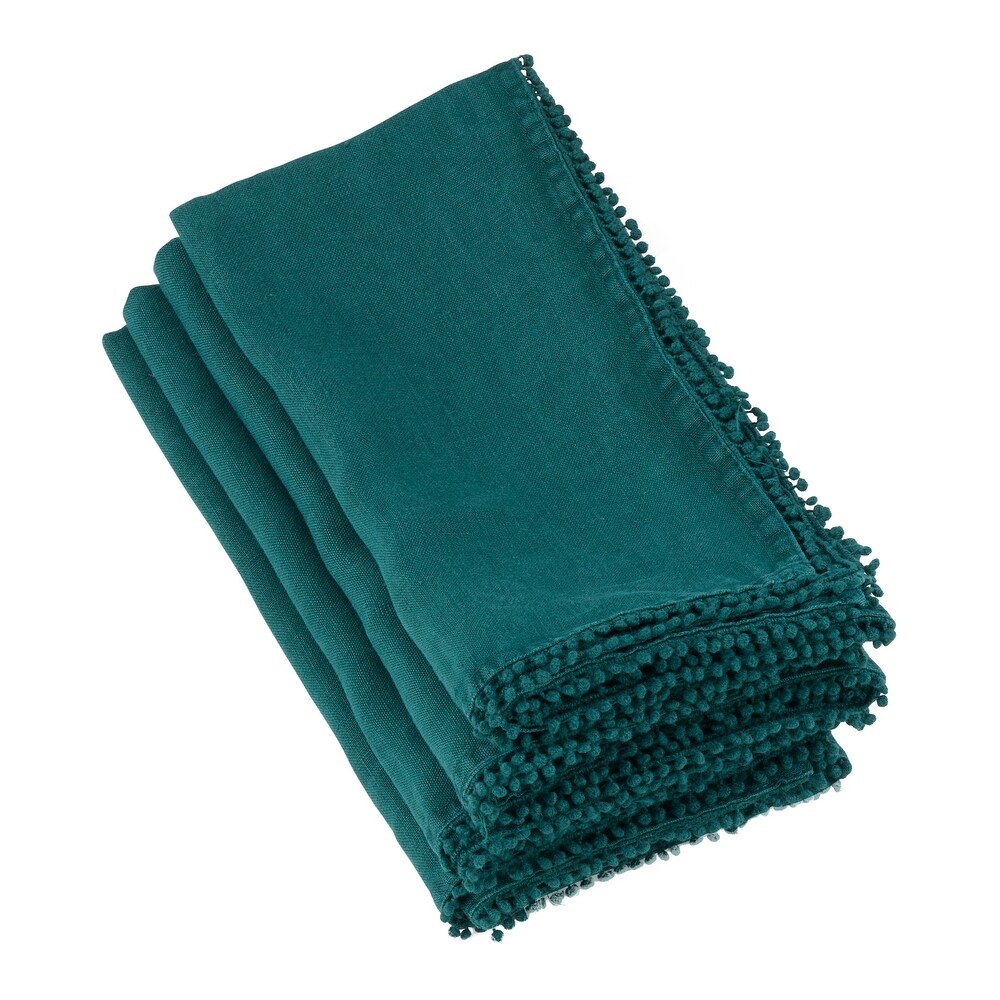 Table Napkins With Pom Pom Design (Set of 4)   20\