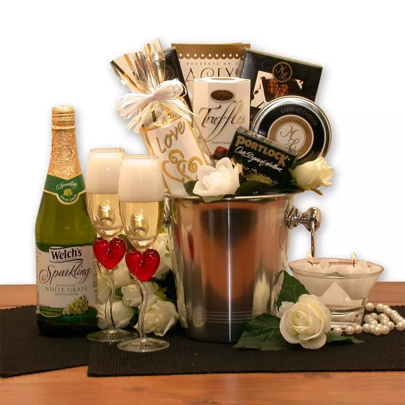 GBDS Romantic Evening For Two Gift Basket - Wedding Gift Basket - honeymoon gift set