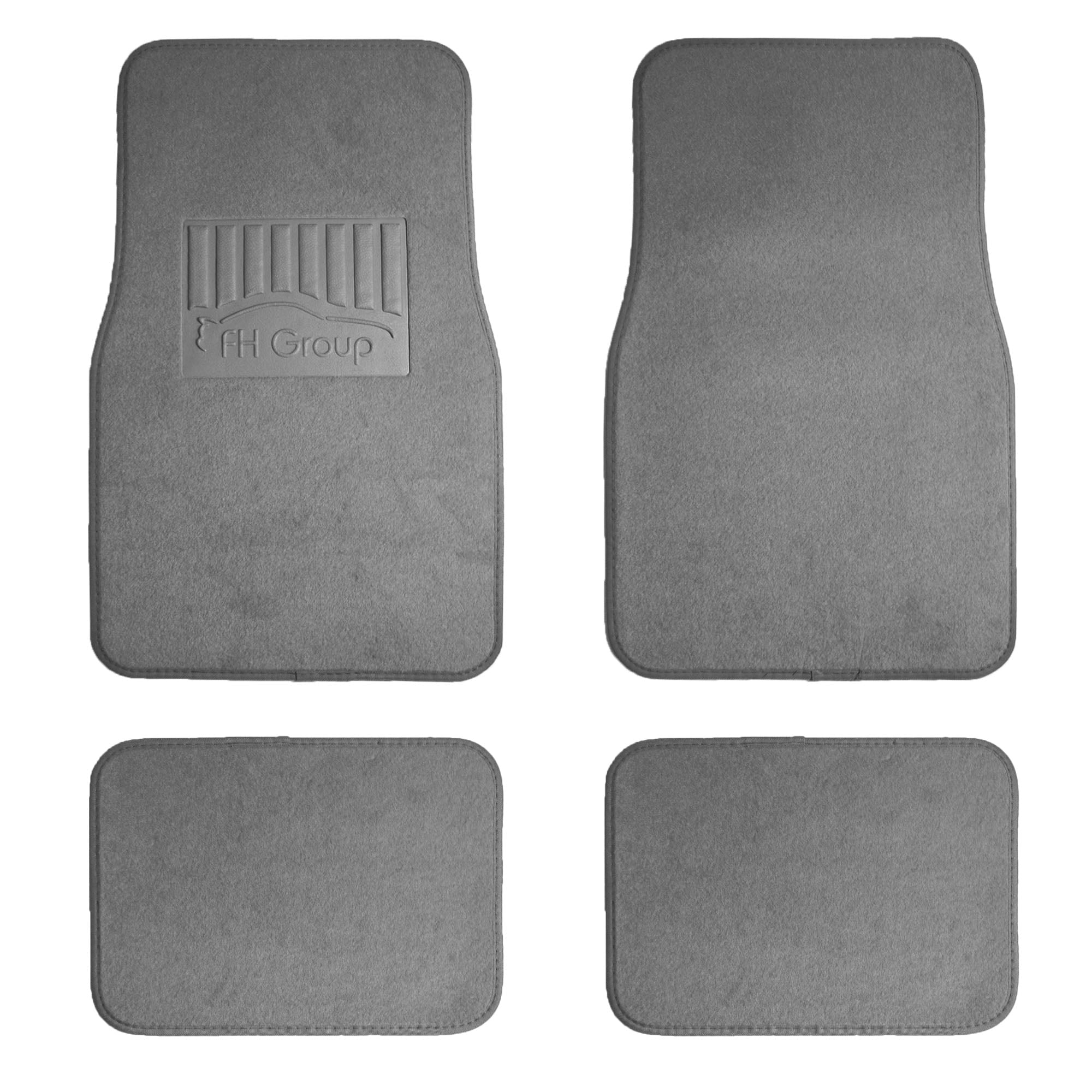 FH Group， 4pcs Floor Carpet Mats for Auto Car SUV Van Universal Gray w/ Gift