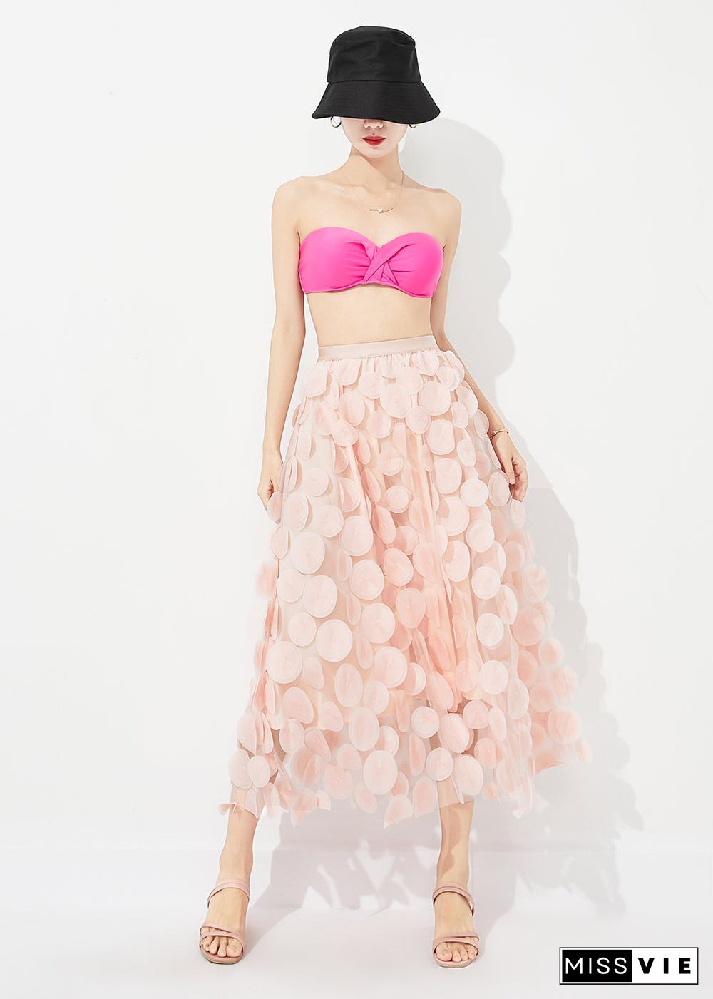 Light Pink Tulle A Line Skirt Oversized Summer