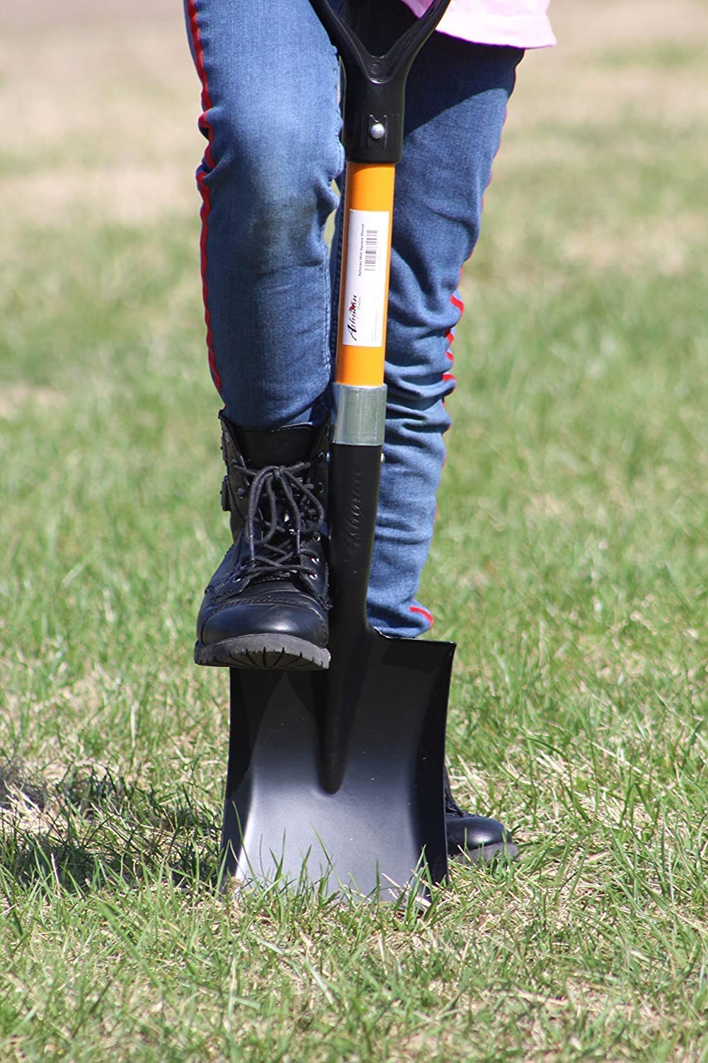 Ashmanonline Heavy Duty Square Shovel 27 inches in Length. Orange Metal Mini Handle Shovel (2 Pack)