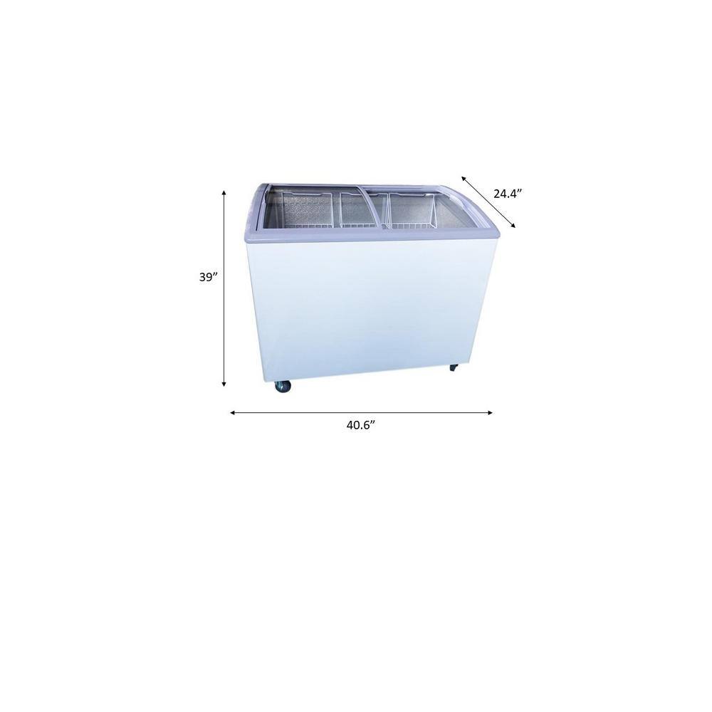 Premium LEVELLA 7.4 cu. ft ResidentialCommercial Curved Glass Top Chest Freezer in White PFR740G