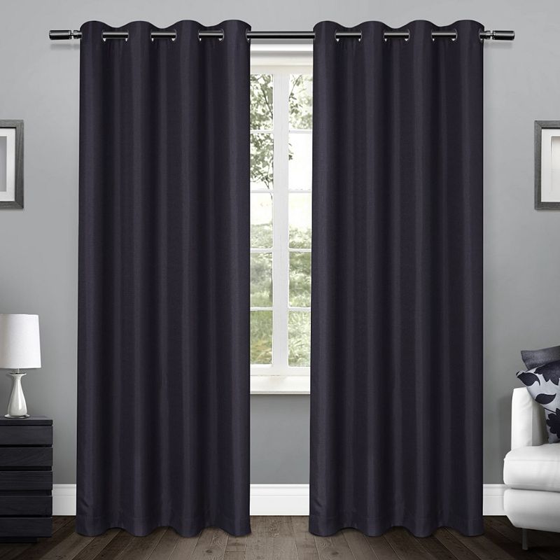 Exclusive Home 2-pack Loha Linen Grommet Top Window Curtains