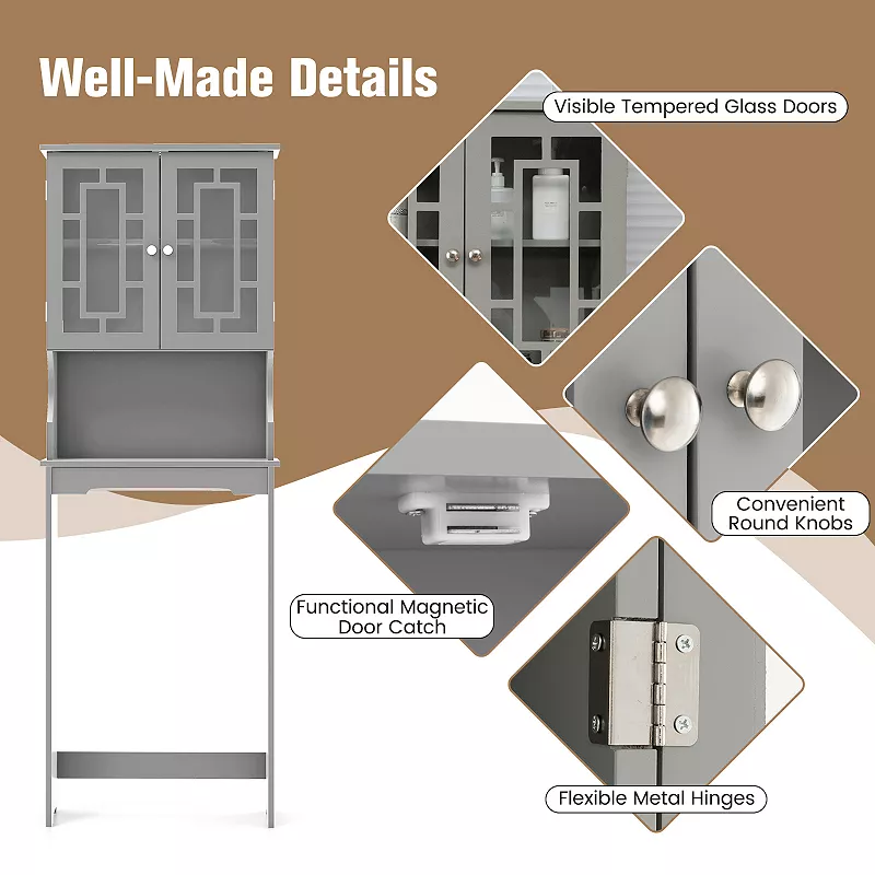 Bathroom Spacesaver Organizer With Adjustable Shelf-gray