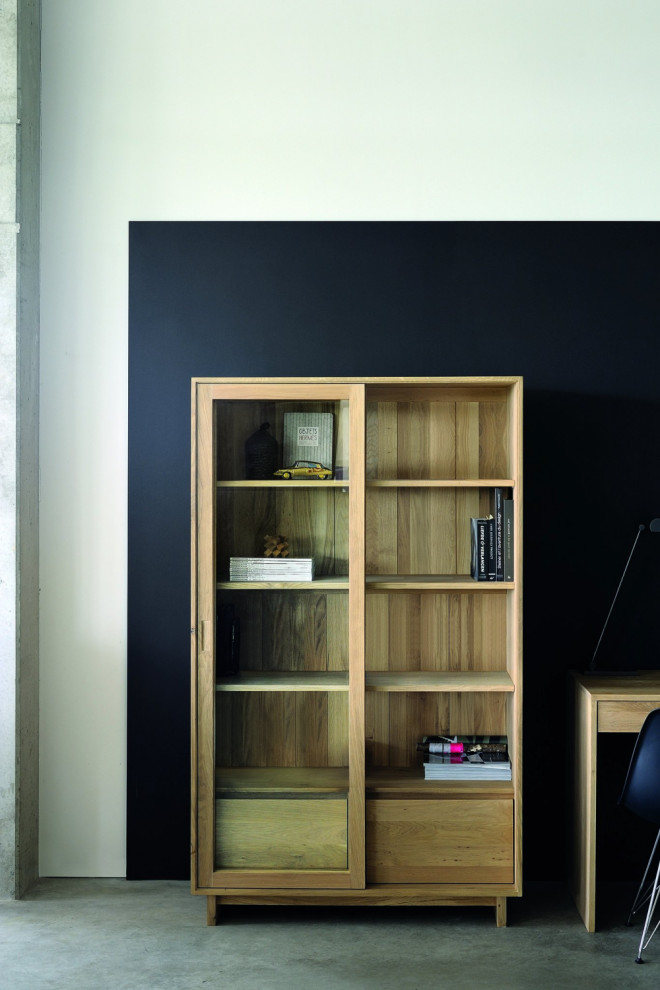 Oak Sliding Door Cabinet  OROA Wave   Contemporary   Accent Chests And Cabinets   by Oroa   Distinctive Furniture  Houzz