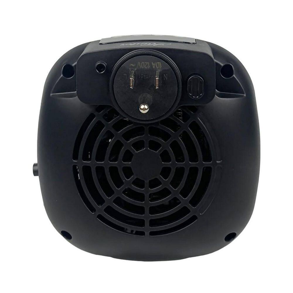 Hunter 750-Watt 5 in. Direct Plug-In Electric Ceramic Heater with Digital Display and Remote Control 73038R-BK