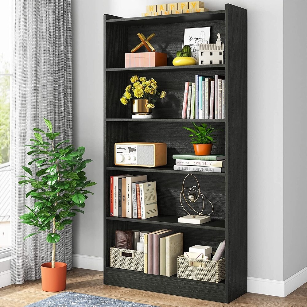 6 Tier Open Bookcase  72 inch Large Tall Bookshelf with Storage Shelve