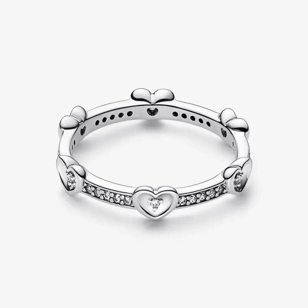 PANDORA  Radiant Sparkling Hearts Ring