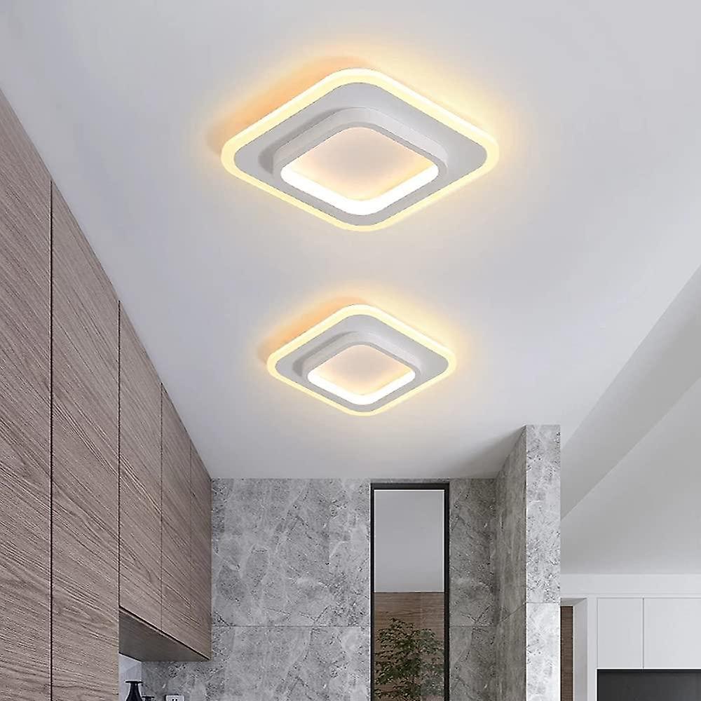 White Square Light Fixture Easy Fashion Nordic Style LED Ceiling Light for Balcony Kitchen Ceiling L