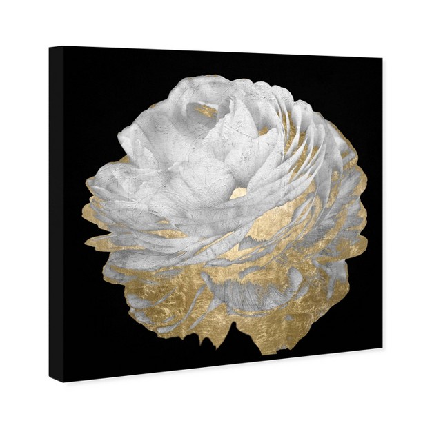 X 12 quot Gold And Light Floral Floral And Botanical Unframed Canvas Wall Art In Black Oliver Gal