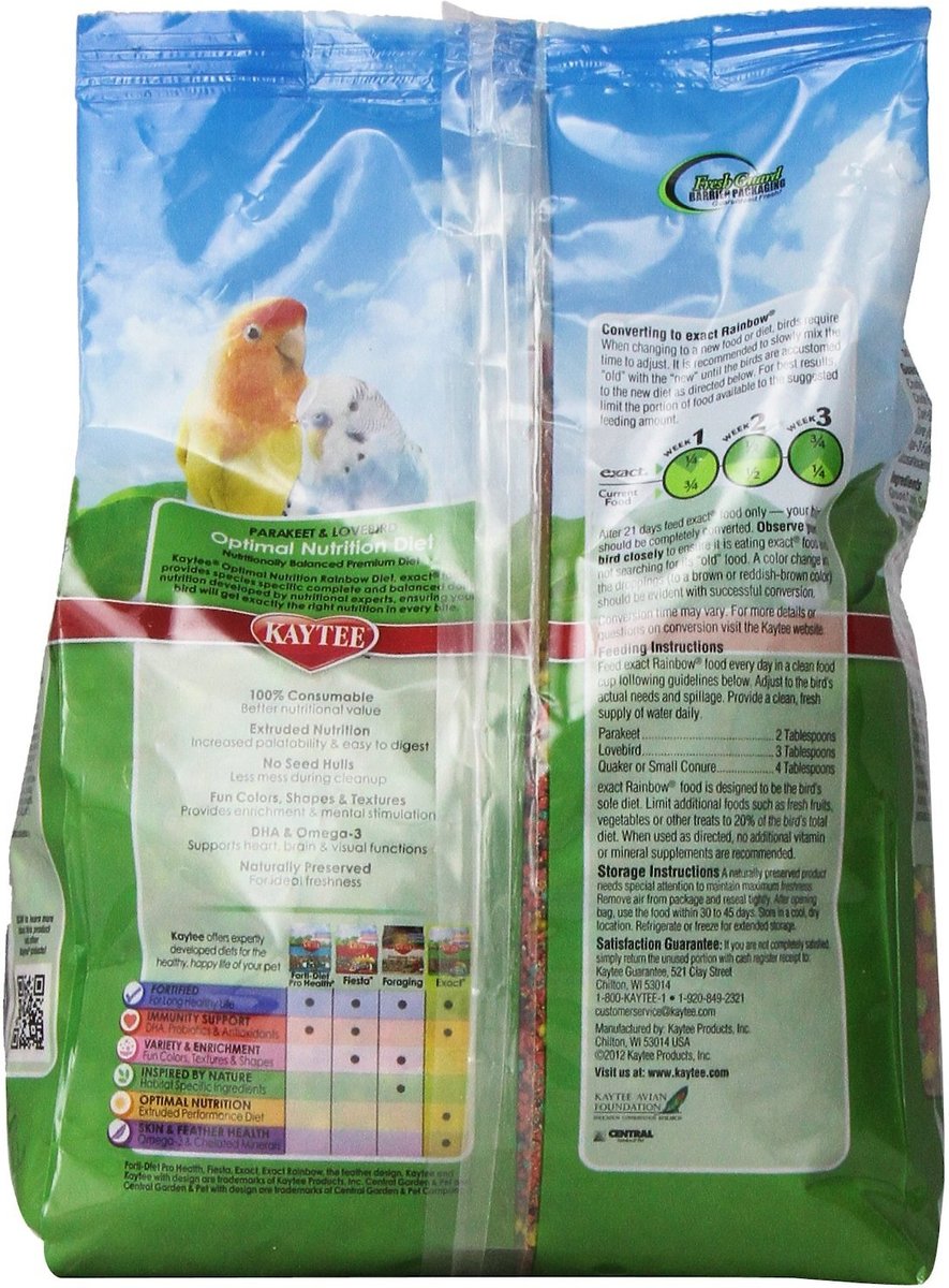 Kaytee Exact Rainbow Parakeet and Lovebird Food