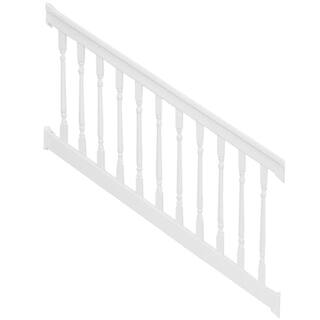 Weatherables Delray 3 ft. H x 6 ft. W White Vinyl Stair Railing Kit with Colonial Spindles WWR-THDD36-C6S