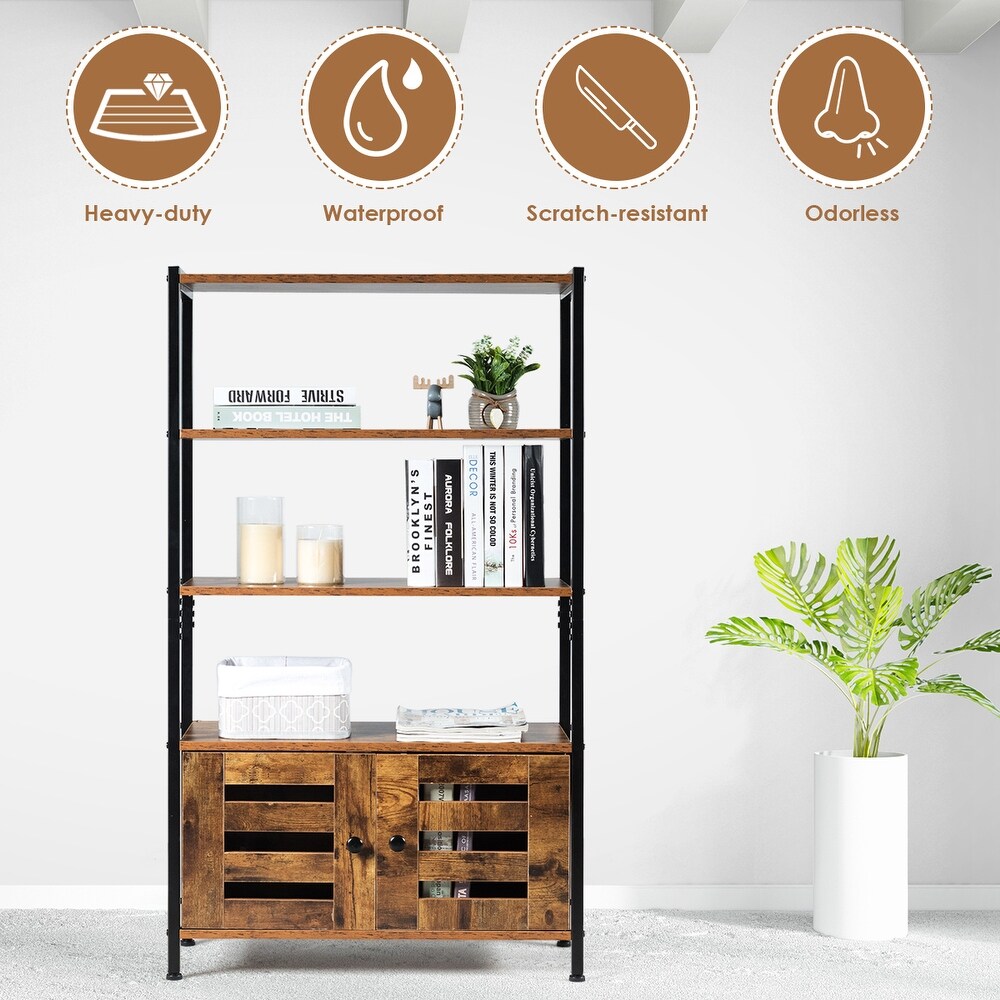 Costway Industrial Storage Cabinet Bookshelf Bookcase Bathroom Floor   See Details