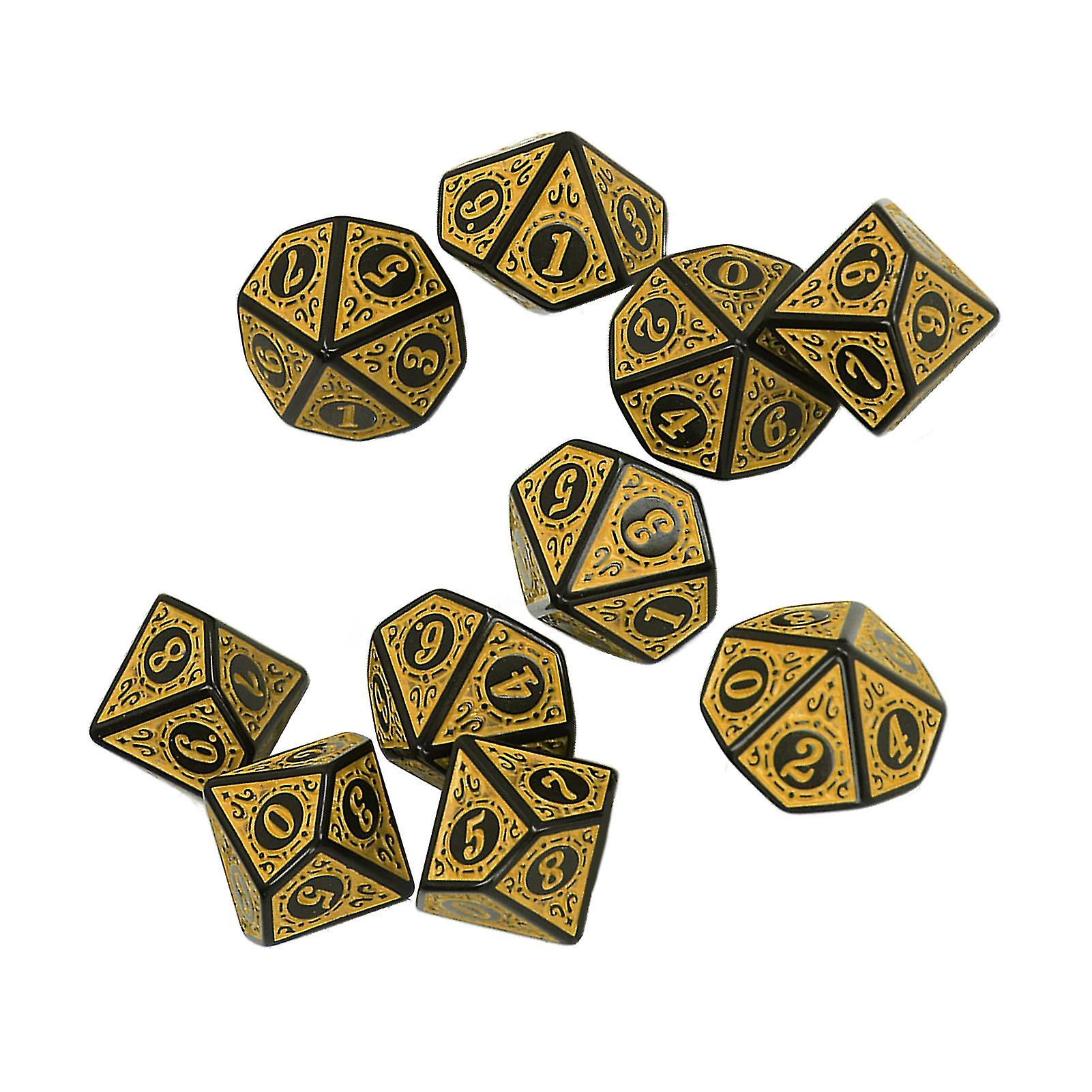 10pcs Dice Set Polyhedral Dice Role Playing RPG Games Acrylic DND Board Game Accessory Dice D10