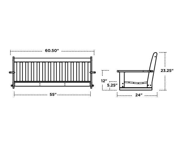 Polywood Vineyard 60 Porch Swing GNS60