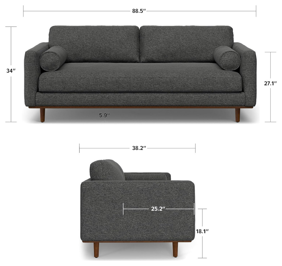 Midcentury Sofa  Extra Padded Seat  ampBack With Track Arms   Midcentury   Sofas   by Decor Love  Houzz