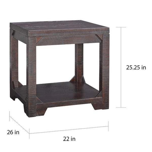 Rogness Casual Rustic Brown End Table