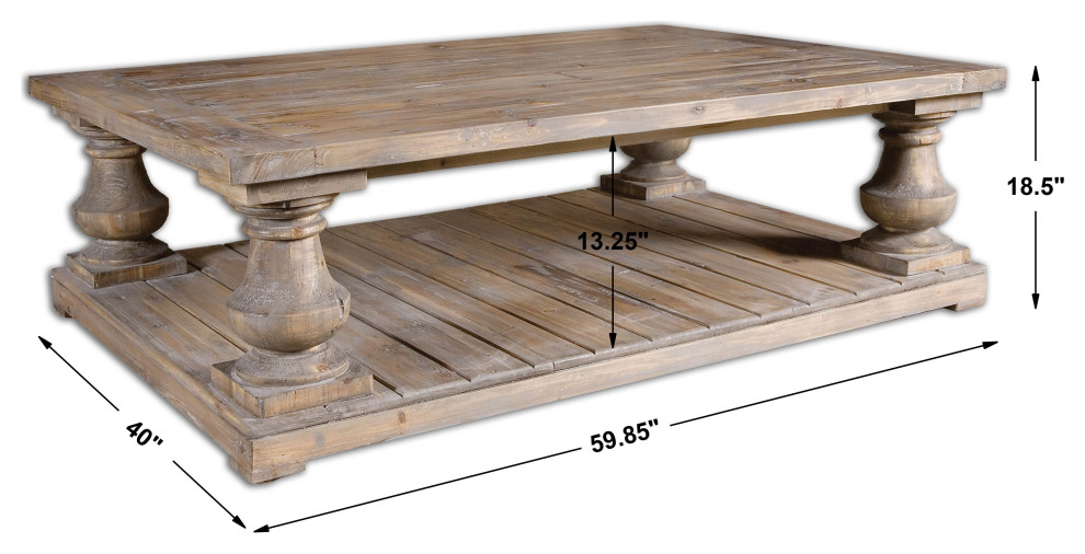 Uttermost 24251 Stratford Rustic Cocktail Table   French Country   Coffee Tables   by Lighting World Decorators  Houzz